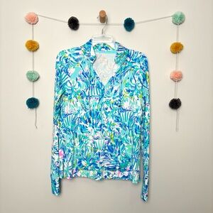 Lilly Pulitzer UPF 50+ Blue Ibiza Cabana Cocktail Top